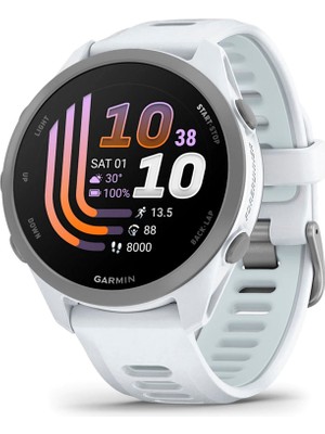 Garmin Forerunner 170 Music Beyaz Bulut Mavisi Silikon Kayışlı Akıllı Saat