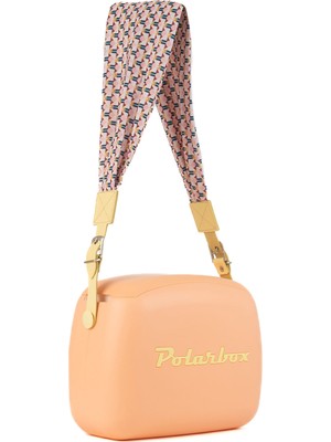 Polarbox Prinkstyle Geometric Classic Orange Yellow Pamuk ve Deri Kayışlı Soğuk ve Sıcak Tutucu Yemek Çantası 6 Lt