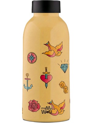 Mamawata Tattoo Bej Çelik Termos 470 ml