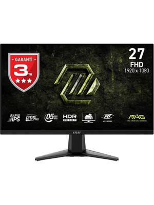 MSI Mag 275F E20 27" 200Hz 0.5ms Full Hd Adaptive Sync Rapid IPS Gaming Monitör