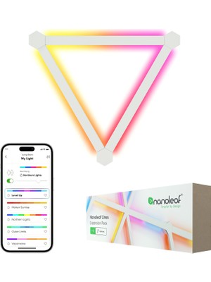 Nanoleaf App Kontrollü Akıllı Rgbw LED Işık 3 Parça Şerit Genişletme Paketi