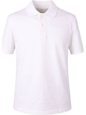 Trender Düz Pike Polo Yaka Erkek T-Shirt 2127 Ekru