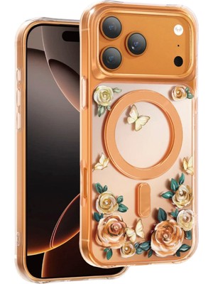 Keephone Apple iPhone 17 Pro Max Roseland Turuncu Magsafe Uyumlu Telefon Kılıfı