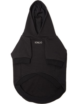 Monido Follow Siyah Baskılı Kapüşonlu Köpek Sweatshirt