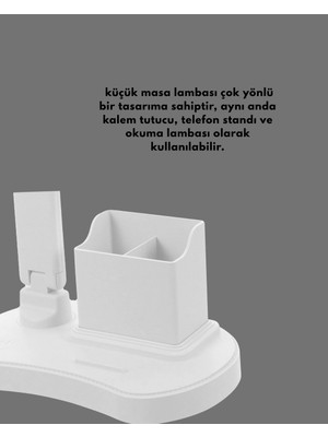 Hace Bazaar Ayarlanabilir Kısılabilir LED Masa Lambası | Entegre Kalemlik ve Telefon Tutucu Özellikli Yeni N