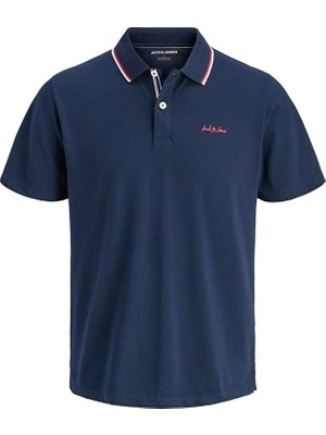 Jack & Jones Jjblaze Polo Ss Ln Erkek T-Shirt 12288376 Navy Blazer