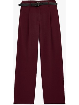 Koton Kadın Kanvas Pantolon 6SAK40128PW Bordo