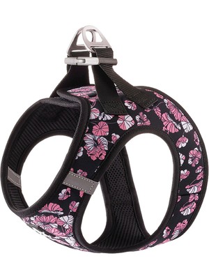 True Love Sakura Step-In Siyah Köpek Göğüs Tasması