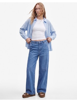 Koton Kadın Jean Pantolon 6SAL40041MD Açık Indigo