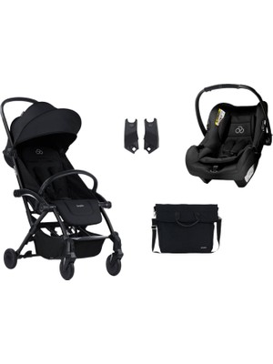 Bumprider Connect³ Black Black Bebek Arabası ve Connect Trn Grup 0+ Black Oto Koltuğu ve Oto Koltuk Adaptörü