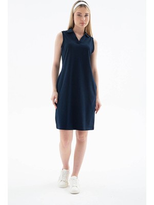 Fashion Friends Kadın Polo V Yaka Kolsuz Elbise 26Y0600K1 Lacivert