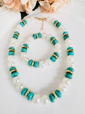 Devi Fashion Inci Tasarımlı Kolye Bileklik 2’li Takım
