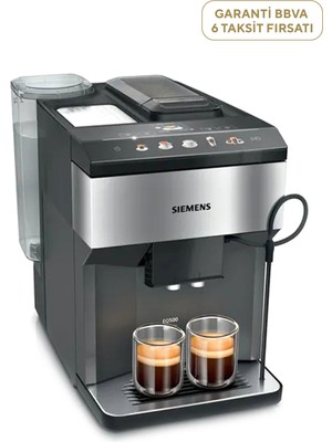 Siemens TP517R03 EQ500 Paslanmaz Çelik Siyah Tam Otomatik Kahve Makinesi
