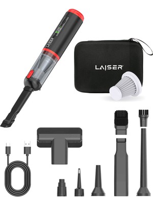 Laiser Kompakt LED Ekranlı 17.000 Pa 3in1 Çekme Vakum Üfleme Özellikli Şarjlı Araç Süpürgesi