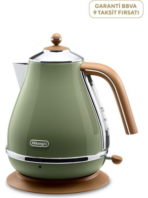 DeLonghi KBOV.2001.GR Icona Vintage Serisi Gizli Rezistanslı Kettle 1.7 Lt