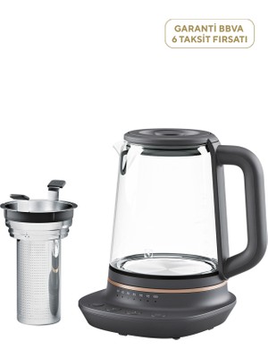 Electrolux Explore 7 Gri 2000 W Demlik Kutulu Cam Su Isıtıcısı 1,7 Lt E7GK1-8BP
