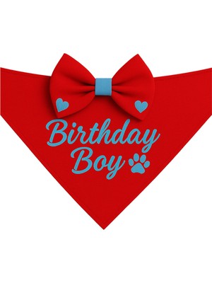 Birthday Kırmızı Kedi ve Köpek Bandanası