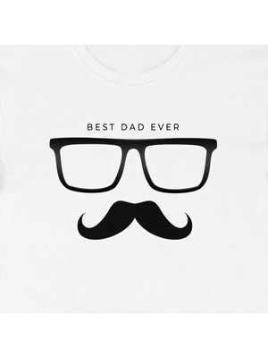 Zenviaa Babalar Günü Hediye Baba Temalı Baskılı Oversize Bisiklet Yaka T-Shirt - Beyaz Zenviaac