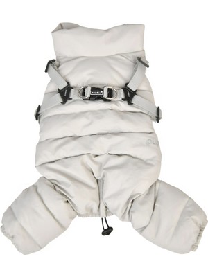 Puppia Cotton Touch Gri Tasmalı Köpek Tulumu