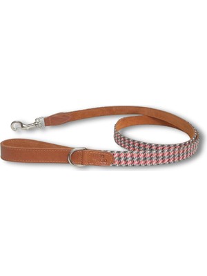 Mind The Mod Hound’s Tooth Kırmızı Gri Köpek Gezdirme Kayışı