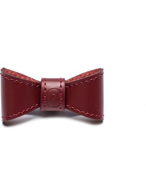 Zoe Pet Atelier Bordo Deri Küçük Irk Köpek ve Kedi Papyonu