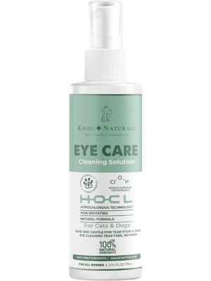 Kahu Naturals Alerji Kızarıklık Enfeksiyon Gözyaşı Lekesi Bakımı Kedi ve Köpek Göz Temizleme Solüsyonu 75 ml