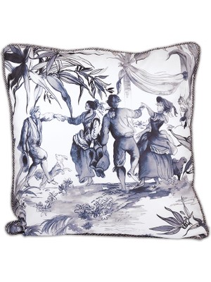 Baci Milano Versailles Mavi Kadife Yastık 60 x 60 cm