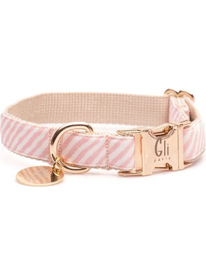 Gliparis Segovia Pembe Çizgili Köpek Boyun Tasması