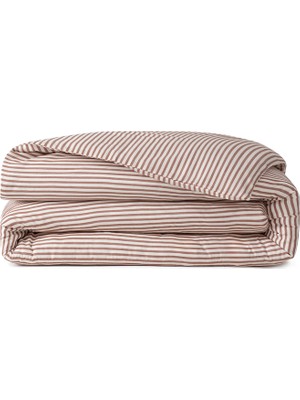 Barine Thin Line Rust Saten Çift Kişilik Nevresim Kılıfı 200X220