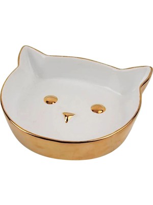 Moshiqa Meow Beyaz Porselen Kedi Mama Kabı
