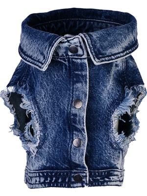 Moshiqa Lacivert Denim Kedi Ceketi