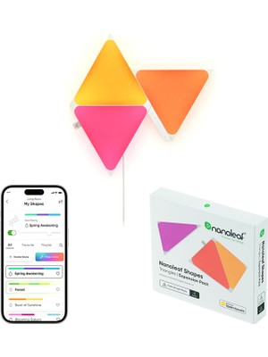 Nanoleaf Beyaz Üçgen 3 Parça Akıllı Rgbw App Kontrollü Duvar Paneli