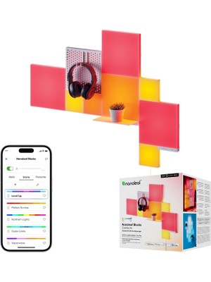 Nanoleaf App Kontrollü 10 Parça Kare Blok Akıllı Rgbw Duvar Paneli Başlangıç Paketi