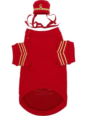 Moshiqa Empire Kırmızı Köpek Sweatshirt ve Şapka Seti