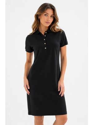 Fashion Friends Kadın Polo Yaka Elbise 26Y0499K1 Lacivert