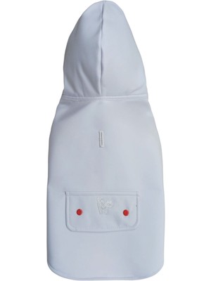 Softshell Waterproof Beyaz Kapüşonlu Köpek Yağmurluğu