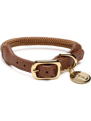 Zoe Pet Atelier Karamel Paracord Deri Köpek Boyun Tasması