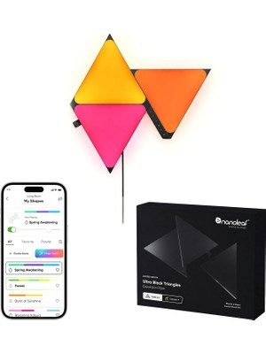 Nanoleaf Üçgen Duvar Paneli Genişletme Paketi 3 Parça Rgbw Akıllı Aydınlatma