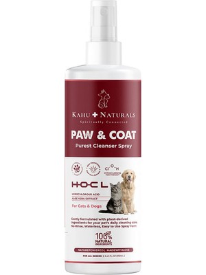 Kahu Naturals Paw & Coat %100 Doğal Kedi ve Köpek Vücut ve Pati Temizleme Spreyi 250 ml