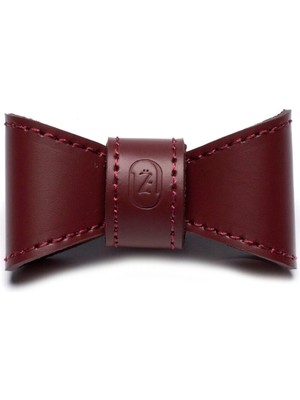 Zoe Pet Atelier Bordo Deri Köpek Papyonu