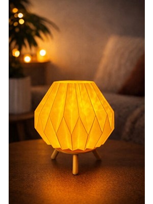Maison Luré Modern Tripod Origami Tasarımlı Masa Lambası, Minimal Ev Aydınlatması Masa ve Gece