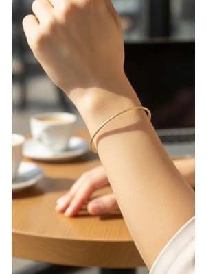 Eco Lounge cm Gold Renk Simli Model 65 mm Bilezik