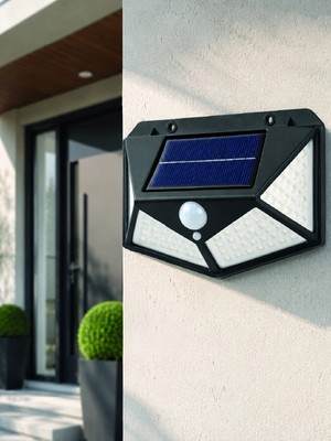 Eco Lounge Bahçe Balkon Garaj ve Girişler Için Güneş Enerjili Hareket Sensörlü LED Duvar Lambası