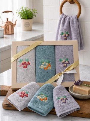Merty Home 3’lü Kutulu 30X50 Mutfak Havlusu El Havlusu %100 Pamuk Yüksek Su Emici Çeyizlik Hediyelik Set