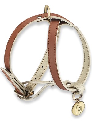 Zoe Pet Atelier Taba Bej Deri Köpek Göğüs Tasması