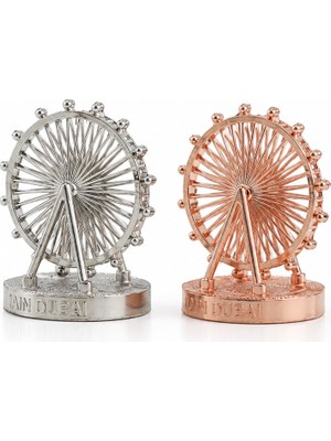 Ttt Küçük Boy Metalik Dönme Dolap Biblosu - Ain Dubai Figürü - Dekoratif Süs Eşyası