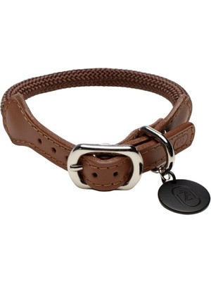 Zoe Pet Atelier Kahverengi Paracord Deri Köpek Boyun Tasması
