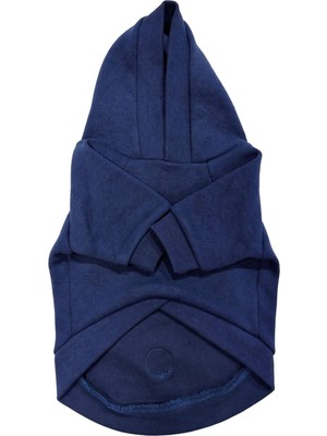 Indigo Kapüşonlu Küçük Irk Köpek Sweatshirt