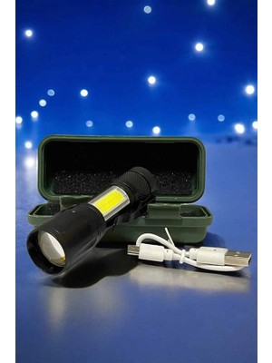 Eco Lounge El Feneri LED USB Şarjlı Zoom Mini LED Işık Acil Durum Feneri