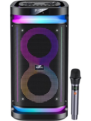 Vaelmont Dijital Işıklı Bluetooth Hoparlör, Mikrofon ve USB Bağlantısı ile Eğlence